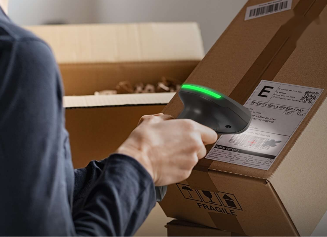 Scanning shipping label