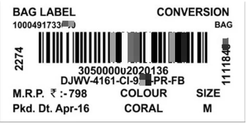 mrp barcode sticker