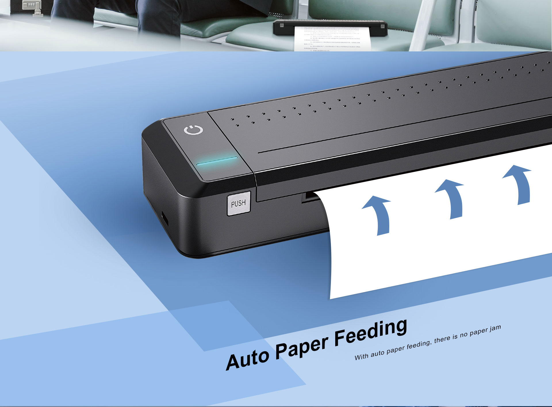 HPRT MT800 Impresora portátil de transferencia térmica compatible con 8.5 x  11 pulgadas carta de Estados Unidos y papel A4 Bluetooth impresora de