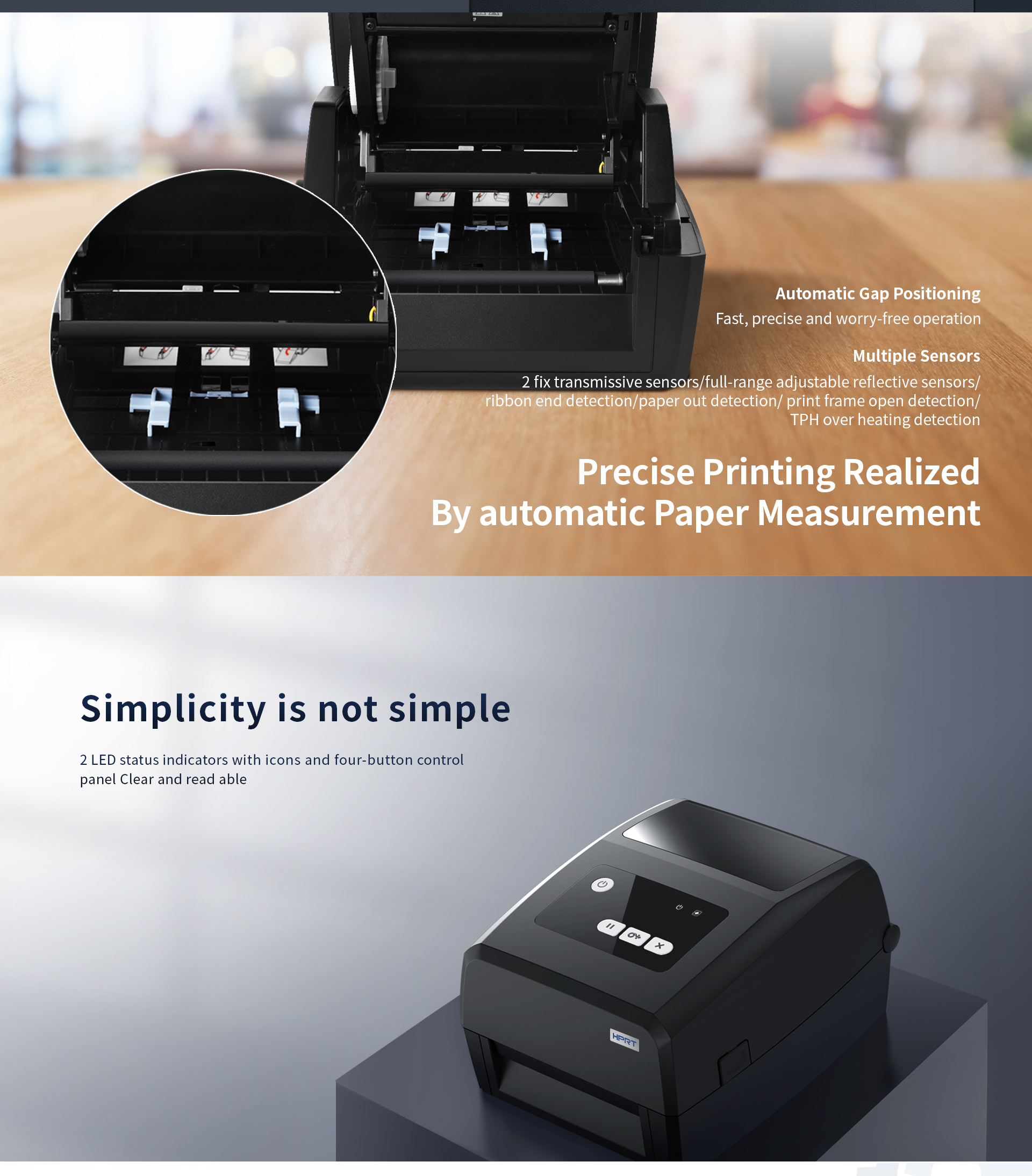 China Thermal Transfer Barcode Printer, WiFi Printer HT800/HT830 Manufacturer HPRT