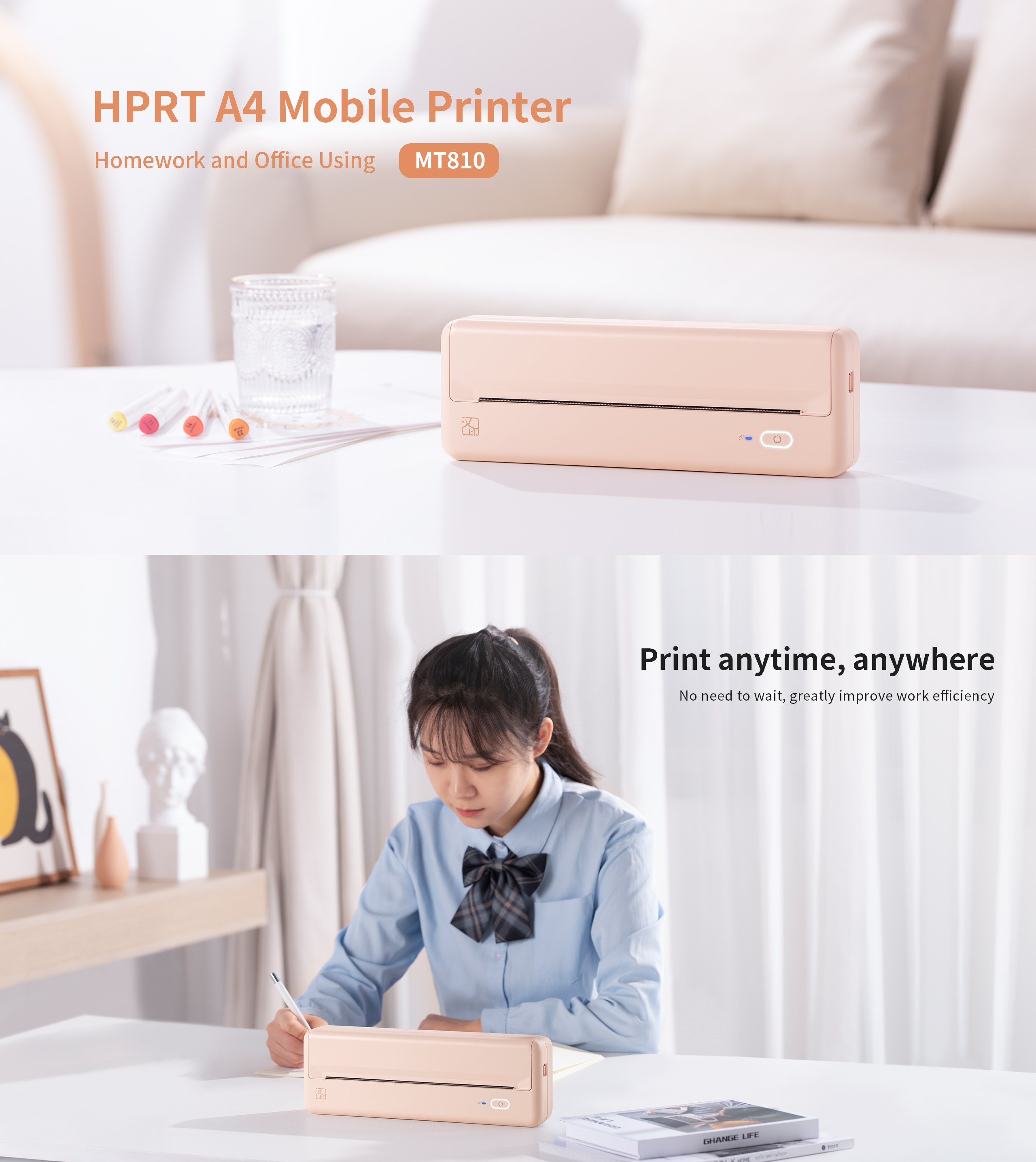 HPRT MT810 Portable Mini sans fil de l'imprimante A4 de la