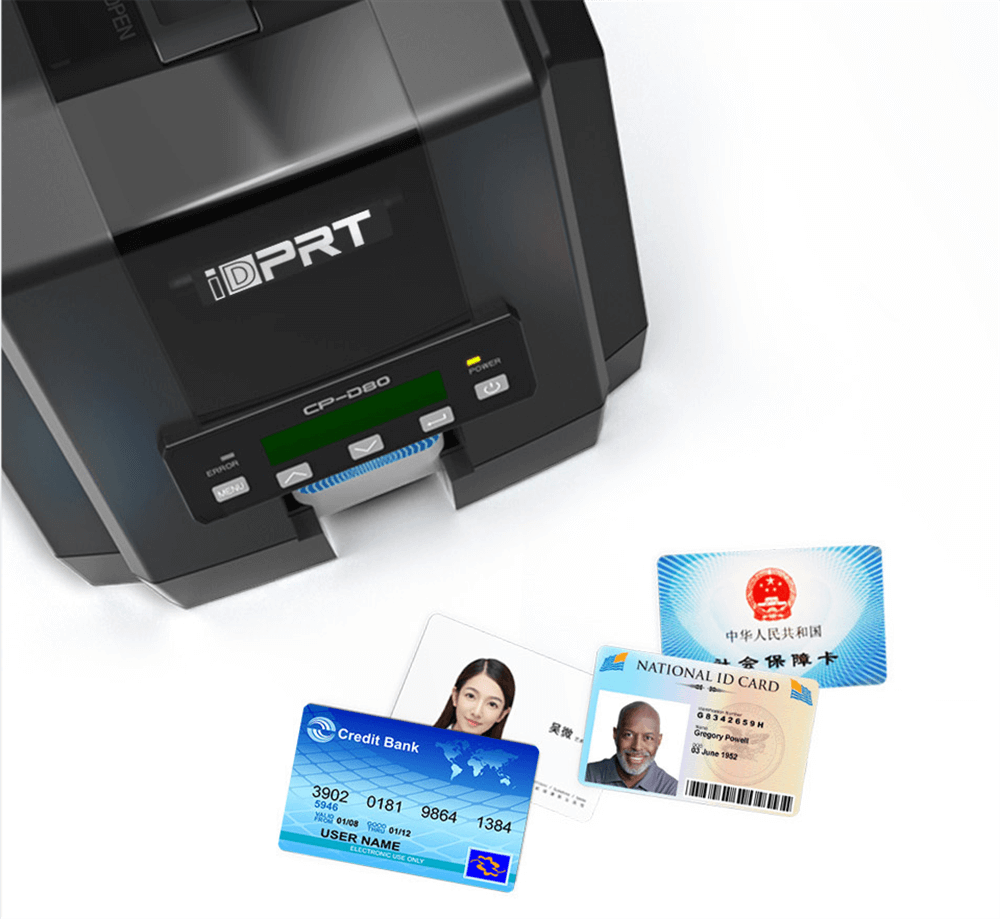 L'imprimante de cartes HPRT CP - D80 PVC prend en charge l'impression recto verso et l'impression couleur